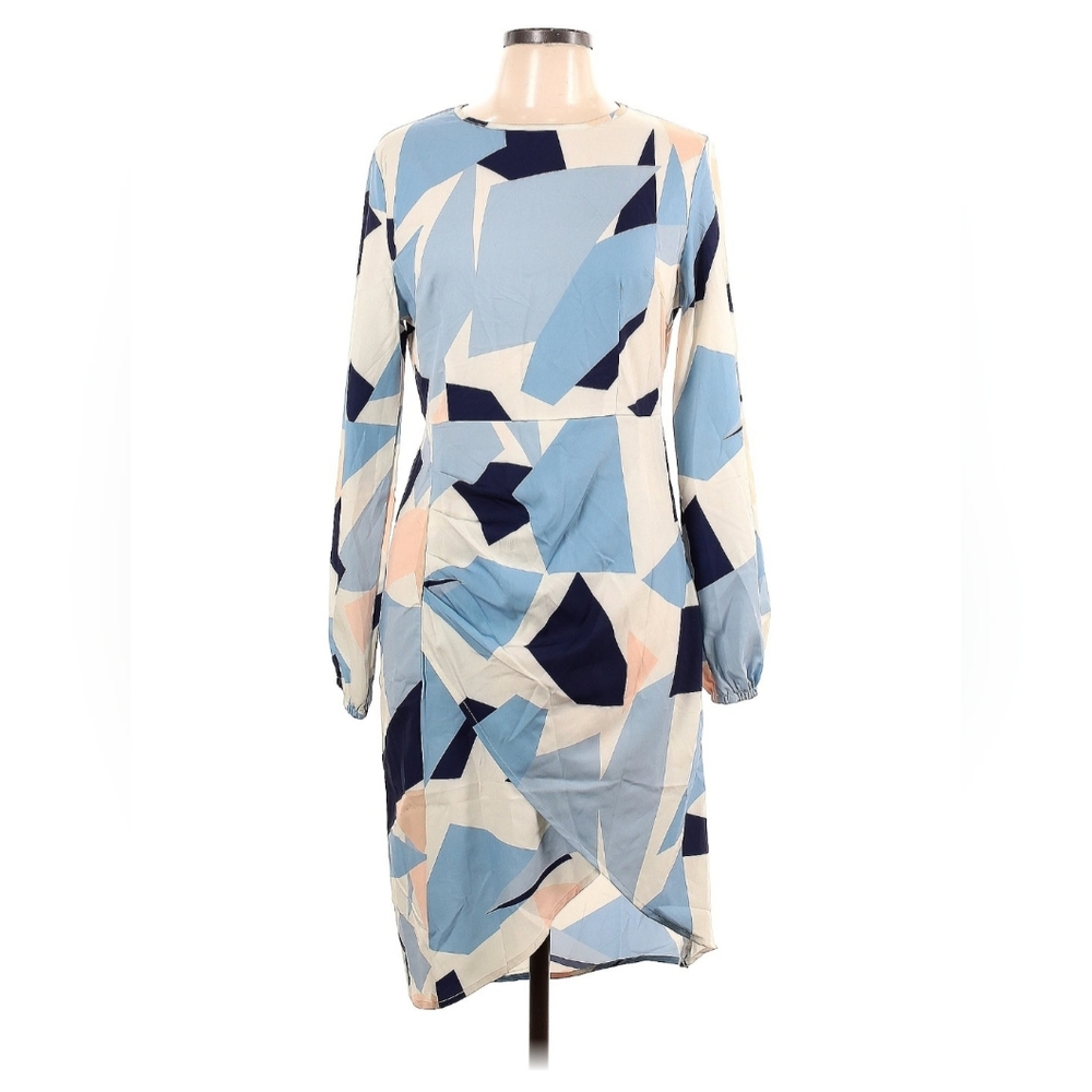 Shein Womens Large Long Sleeve Abstract Print Dress